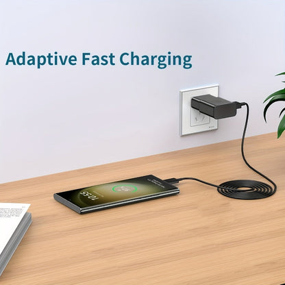 USB Wall Charger Compatible with Samsung Galaxy S25 S24 S23 S22 S21 S20 S10 S9 S8 S7 Note 10 - Adaptive 5V 2A Fast Charging, Bulk Pack 5pcs & 6pcs with Cables, White & Black Options