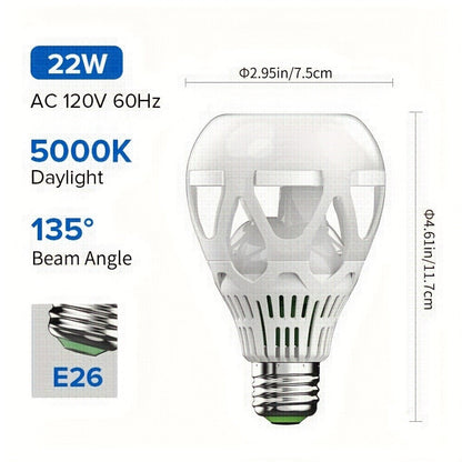 A21 LED Light Bulb 22W 3000 Lumens 200W Equivalent High Brightness Non-Dimmable – E26 Base 3000K Warm White & 5000K Daylight for Home Office Garage Workshop Indoor Lighting, 4-Pack