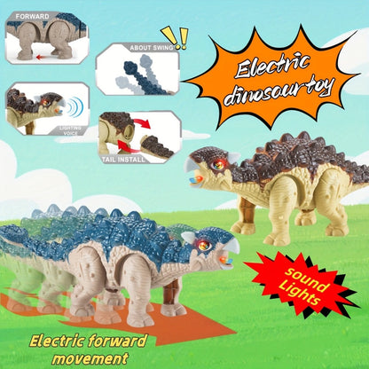 Walking Dinosaur Toy with Sound & Light – Realistic Triceratops & Dragon Dinosaur Figures for Kids | Birthday Gift for Boys & Girls Ages 3+