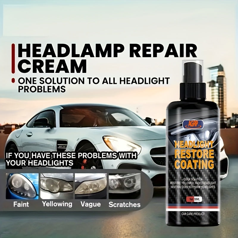 Universal Headlight Lens Restoration Kit - Prevents Yellowing And Oxidation with Bright Headlight Restoration Fluid, Restores Shine Quickly, Suitable for All Models, Headlight Restoration Parts