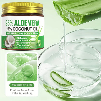 Aloe Vera Collagen Face Cream 2 Pack Hyaluronic Acid Coconut Oil Deep Hydrating Firming Anti-Aging Moisturizer for Dry Skin Tightening Soothing Daily Skincare for Women All Skin Types