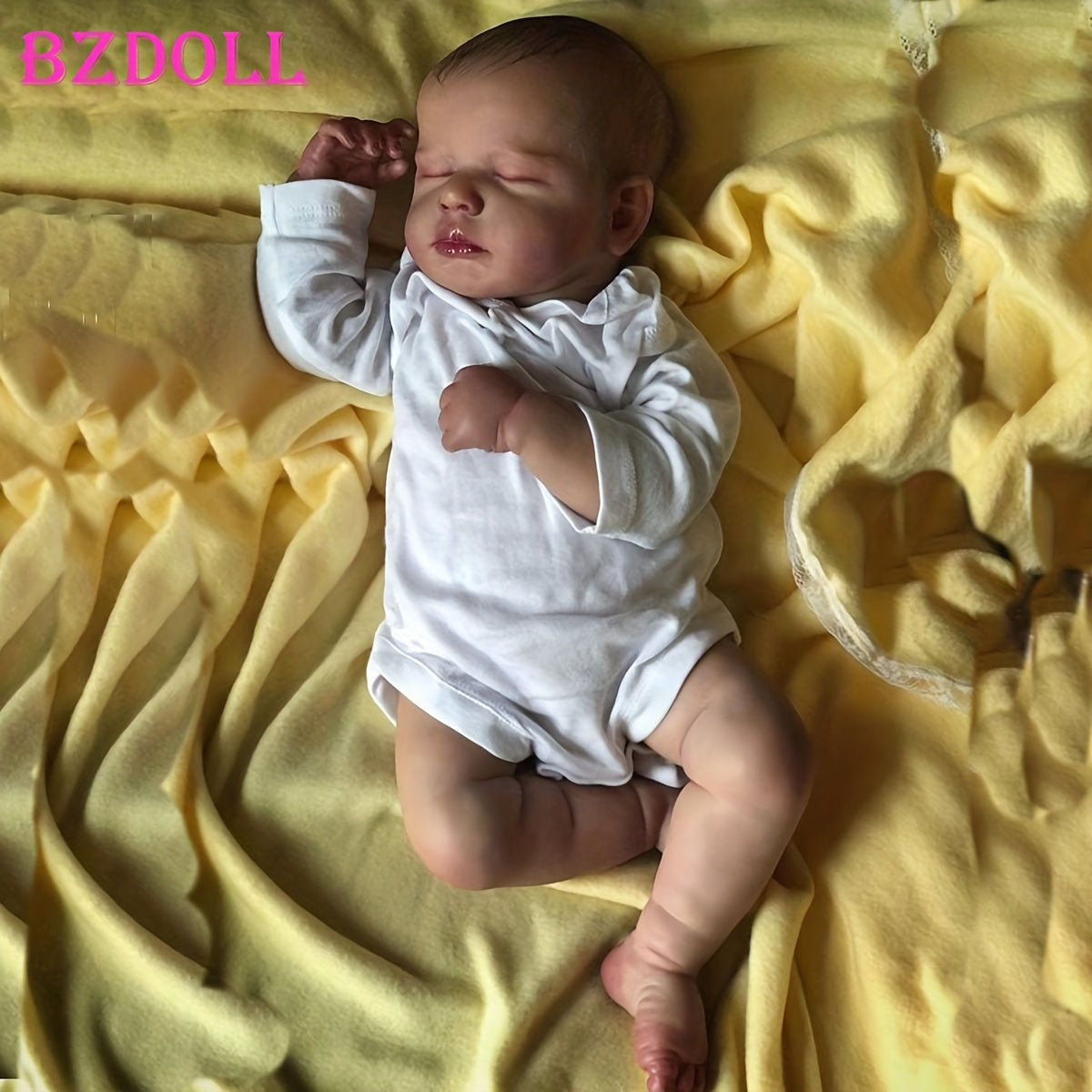 Cloth Body Reborn Baby Doll 20 Inch Sleeping Newborn – 50cm Soft Silicone Head & Limbs, 3D-Painted Skin Visible Veins, Magnetic Pacifier, Birth Certificate Included, Lifelike Gift for Collectors & Kids