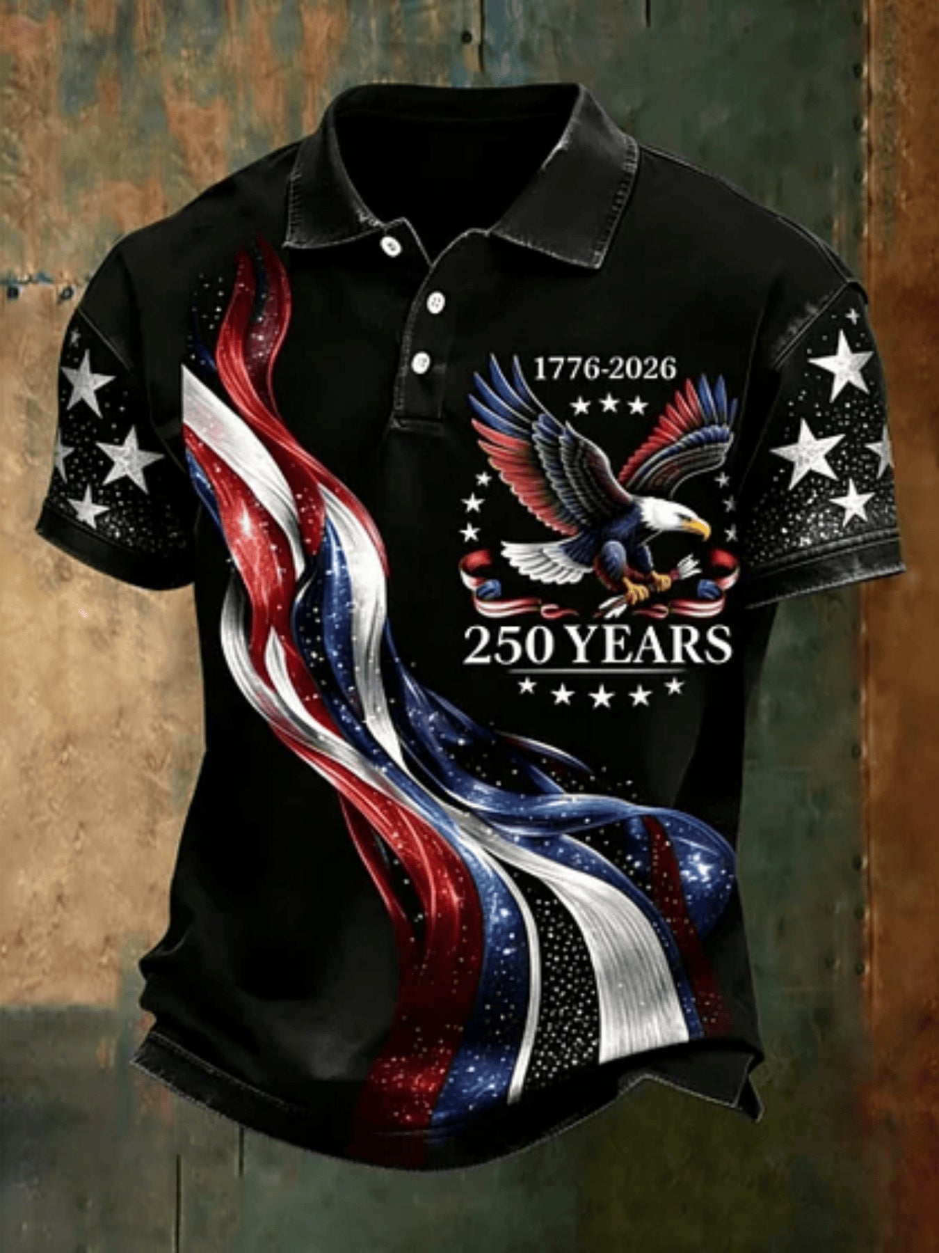 Men's Graphic Print Polo Shirt - Collared Short Sleeve 248421