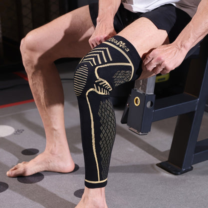 Copper Knee Brace Full Leg Support - Compression Sleeve with Patella Gel Pad & Double Metal Side Stabilizers, Copper-Infused Breathable Fabric, Joint Protection for Running Sports Workout Men Women