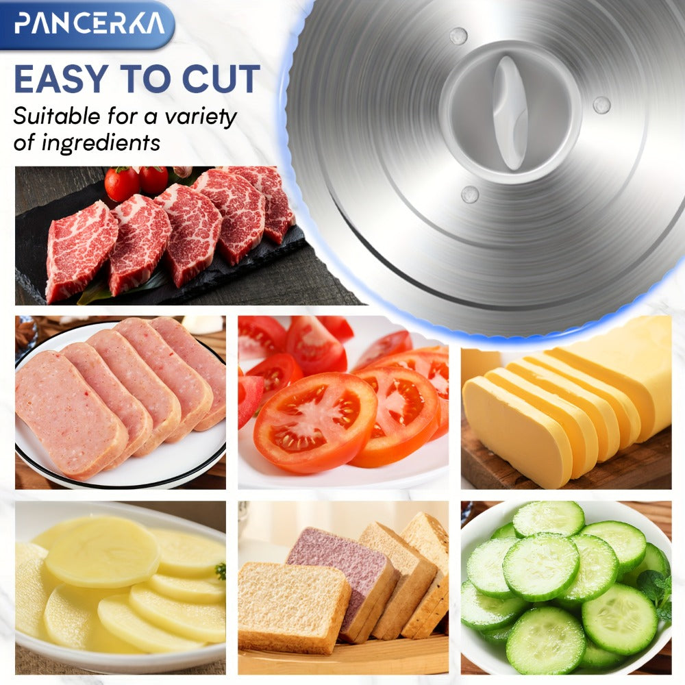 Electric Meat Slicer 0-15mm Adjustable Thickness – Home & Commercial Deli Food Cutter for Meat, Vegetables, Fruits, Bread & Lamb, Stainless Steel Blade, Easy to Clean Kitchen Slicing Machine