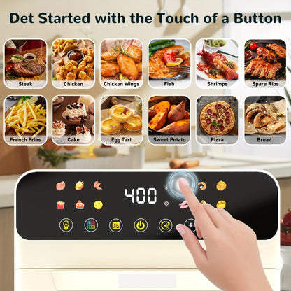 Air Fryer Oven 12-in-1 Large 12-Quart Smart Countertop Oven with 12 One-Touch Preset Functions, Smart Cook Program, Viewing Window, Interior Light, Adjustable Time & Temp, Oil-Free Family Cooker