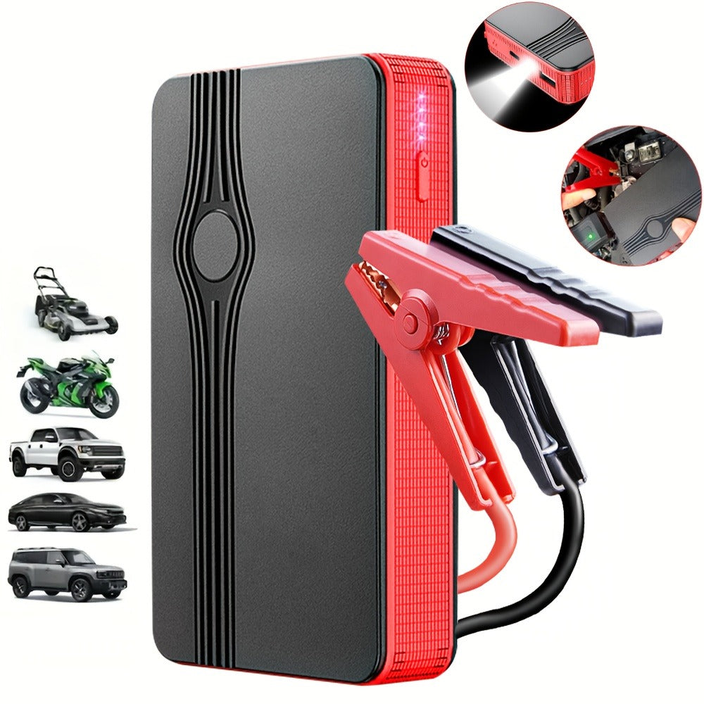 Portable Car Jump Starter Power Bank 200A Peak – 12V Emergency Battery Booster for Gas Engines Under 2.0L, USB & Type-C Charging, LED Light, Lithium Battery, Compact 460g Design
