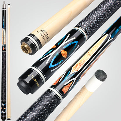 2-Piece Pool Cue 58 Inch – Grade A Canadian Maple, 12.5mm Low Deflection Shaft, Multi-Layer Leather Tip, Irish Linen Wrap – Professional Billiard Stick for Players