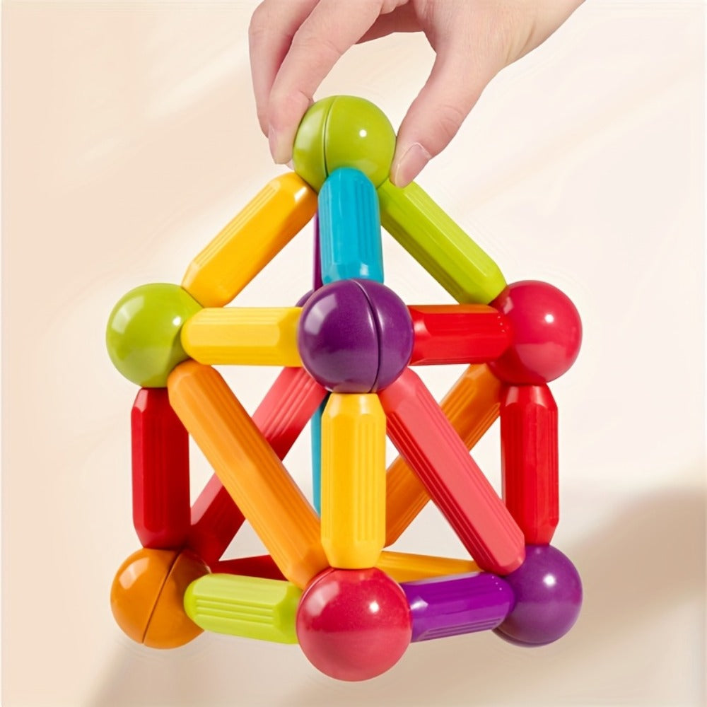 Magnetic Sticks Building Set 28 58 Pcs – 3D STEM Construction Toy for Kids Ages 3+ Build Towers Animals Shapes Creative Imagination Family Classroom Group Play Birthday Christmas Gift