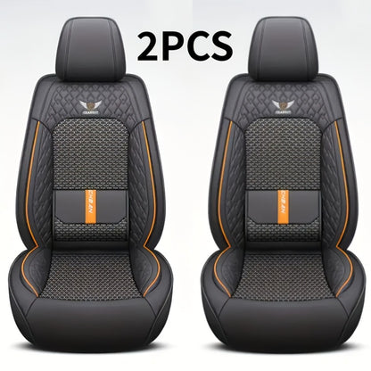 Car Seat Covers Full Set – Faux Leather 5-Seat & 2-Front Options, 3D Diamond Embroidery, Waterproof & Non-Slip for SUVs, Sedans & Trucks