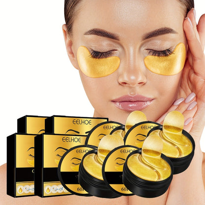 Under Eye Patches 120pcs (2 Boxes) with Hyaluronic Acid, Collagen & Glycerin - Gold Eye Mask for Dark Circles, Puffiness & Fine Lines, Deep Moisturizing Eye Contour Treatment