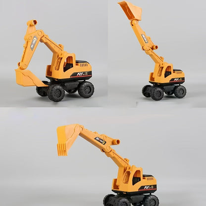 4-Piece STEM Construction Toy Vehicle Set for Toddlers | Shatterproof Excavator Mixer Dump Truck Bulldozer | No Battery Needed | Kids Engineering Toy Ages 2+