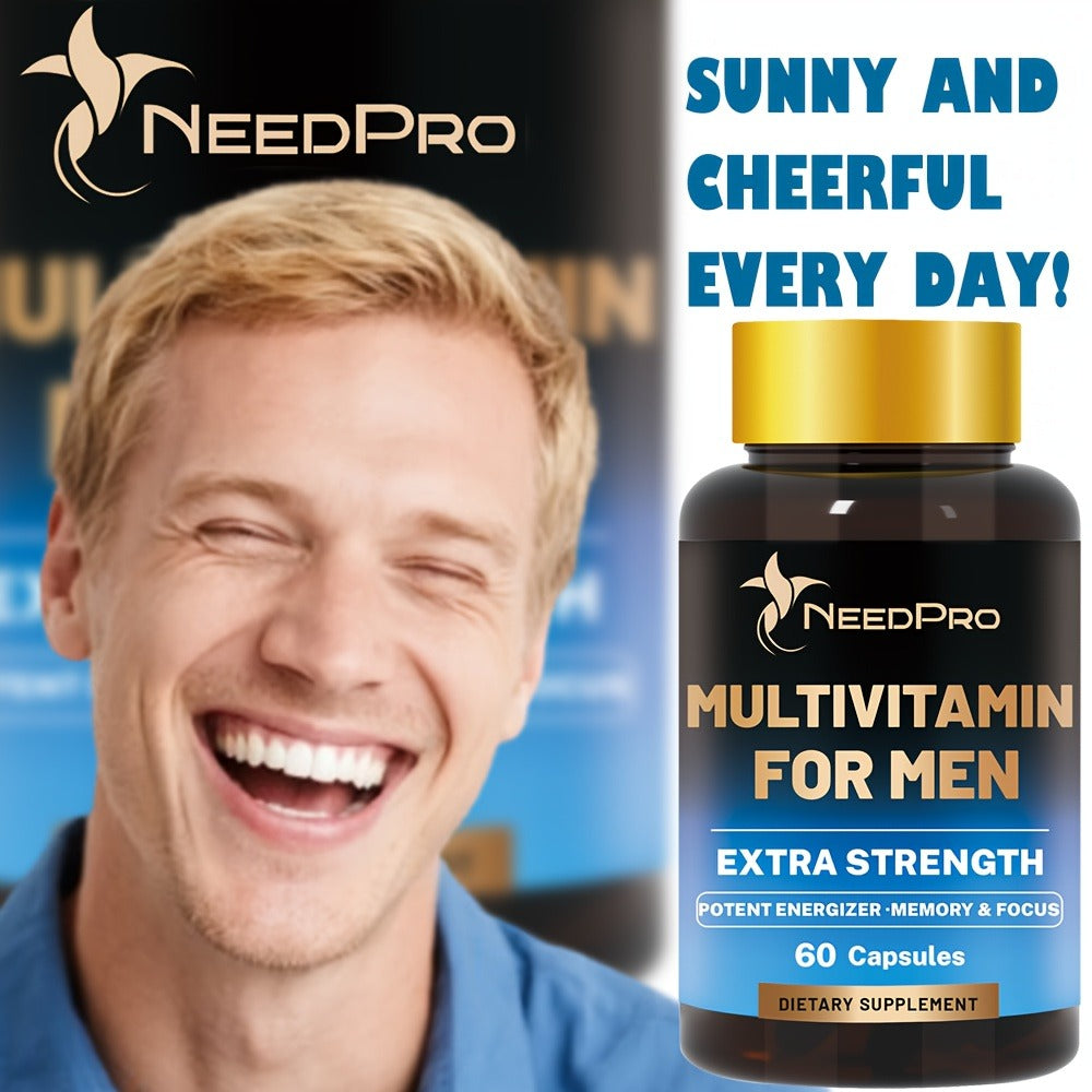 Men's Multivitamin 120 Capsules – Complete Daily Vitamin with Vitamin C, A, D, B6, B12, Zinc, Biotin & Folic Acid – Energy, Immunity & Exercise Support – Healthy Supplement for Men