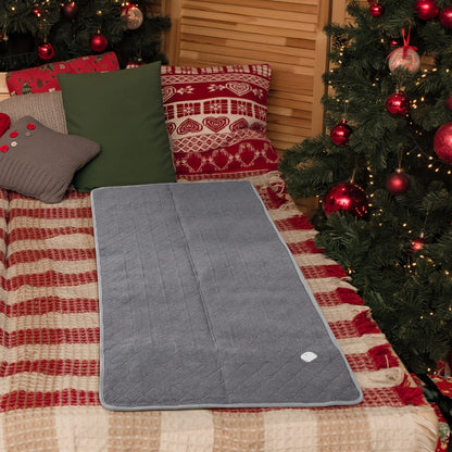 Extra Large Electric Heating Pad 63"x31.5" with Remote Control - 9 Adjustable Heat Levels, 4 Timer Settings, Quick Heating, Machine Washable, for Bed Massage Table Camping Sleeping Bag, Gray & Brown
