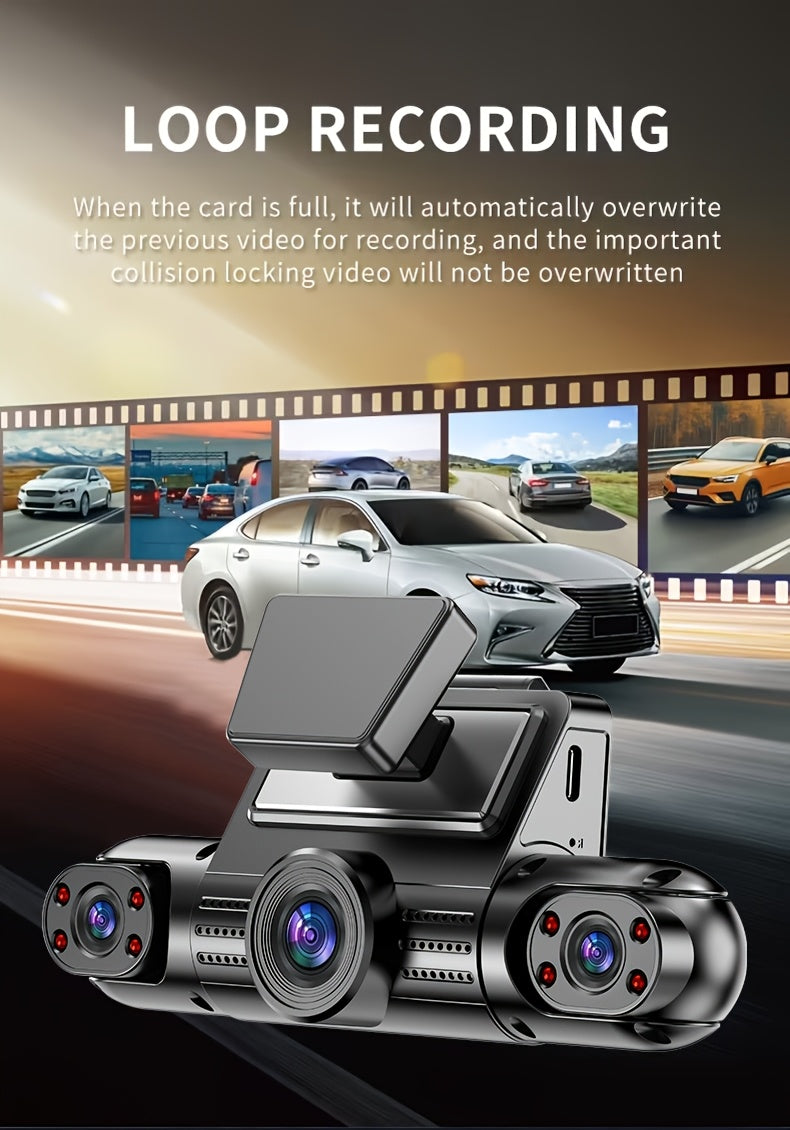 This Is a Comprehensive Driving Recorder Set Featuring Four Lenses, Offering 360-Degree Coverage with 1080P Resolution for The Front And 720P for The Rear, Sides, And Full Display. It Includes High-Definition Night Vision, WDR, G Sensor