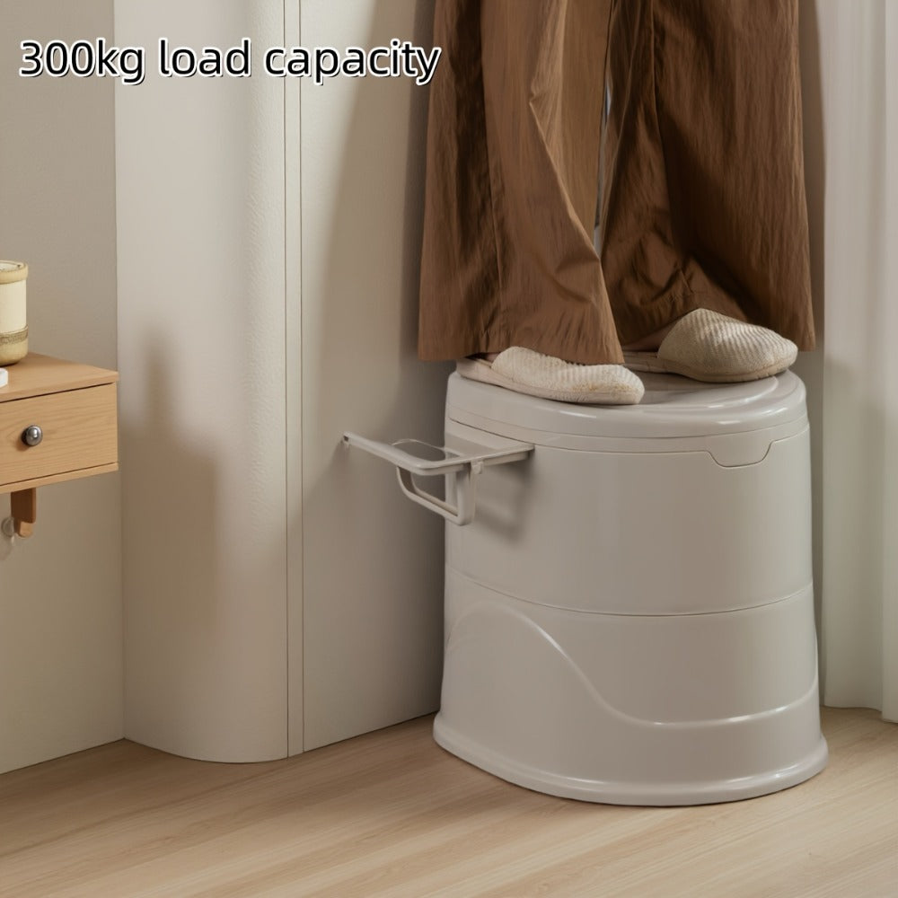 Portable Toilet with Lid Odor Control Tissue Holder Lightweight Camping Toilet for RV Camper Outdoor Travel Hiking Emergency Use No Electricity Required, Khaki