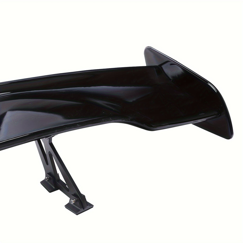 Universal Adjustable GT GTR Style Rear Sport Spoiler Racing Wing - 46.4inch - Glossy Black or Carbon Style - For 99% Sedan Cars - Tuning Accessories - Tail Air Deflector Dam Trunk Lip -  Perfect Gift for Car Enthusiasts