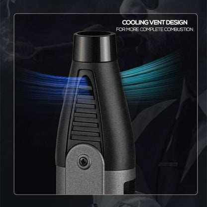 Windproof Torch Lighter 5 Pack Outdoor Butane Gas Lighter Set 1300 1800 Degree Blue Flame Safety Lock Gift Box Camping BBQ Candle Fireplace Butane Not Included