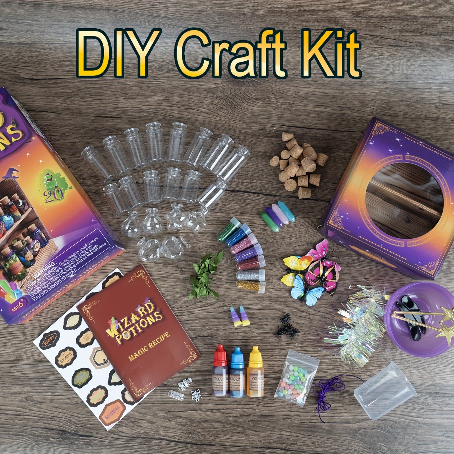 DIY Magic Potion Making Kit for Kids – Wizard Potion Bottles Craft Set Fantasy Arts & Crafts for Girls Boys Ages 6+ Halloween Christmas Birthday Gift Party Activity