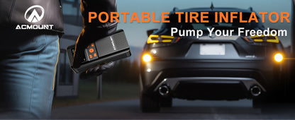 Portable Tire Inflator Cordless Air Compressor – 150PSI Fast Inflation, 5000mAh Rechargeable Battery, Digital Pressure Gauge, LED Light, 4+ Modes for Car Bike Motorcycle Sports Balls