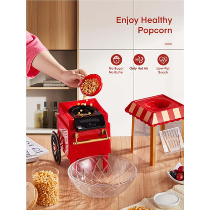 Air Popper Popcorn Maker 1400W – Hot Air Popcorn Machine, Oil-Free & Healthy, Easy to Clean, Best Popcorn Popper for Movie Night, Parties & Kids Birthday
