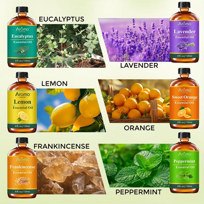 Lavender Essential Oil 4oz – Pure Aromatherapy Oil for Diffuser, Candle, Humidifier & Massage | Also in Eucalyptus, Frankincense, Peppermint, Lemon & More