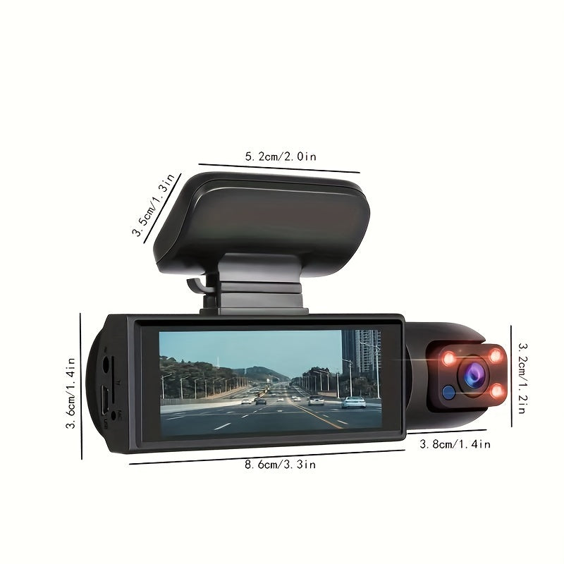 BCUOZ Dual Lens/Four Lens Car Additions 1080P Dashcam, 1080P Front And 720P Inside/Left/Rear Cameras, Adjustable Multi-Angle, 3.16-Inch Display, Infrared Night Vision, Wide Angle, Loop Recording, 12-24V Car Plug