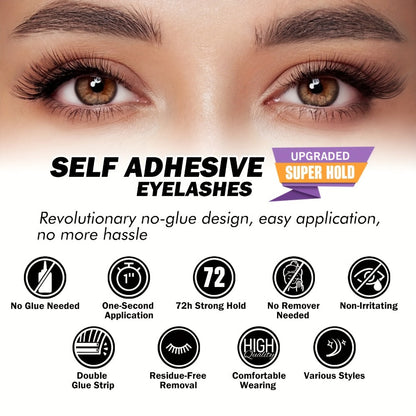 Invisible 2-Strip Tape Lash Clusters 156Pcs — Pre-Glued Self-Adhesive Eyelash Extensions, No Glue No Sticky Residue, Volume Mixed Longer-Lasting DIY Cluster Lashes for Women Sensitive Eyes