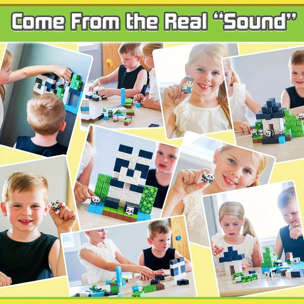 Magnetic Tiles 100pcs STEM Building Blocks Set for Kids, Educational Magnetic Construction Toys for Boys Girls Ages 3+, Creative Learning Cube Magnet Blocks, Best Birthday Christmas Easter Gift from Toy Play Nest