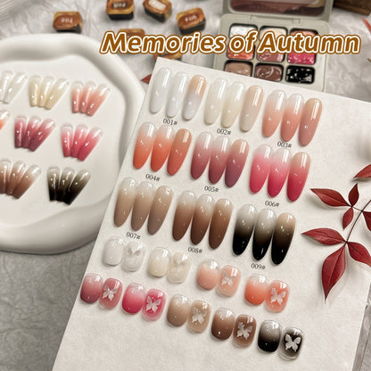Ombre Gradient Gel Nail Polish Set 9 Colors 9-Grid Mini Collection - Patting Glue Nail Art Long Lasting UV LED Soak Off Multicolor Palette for Salon & Home DIY Manicure Christmas Holiday Gift Women