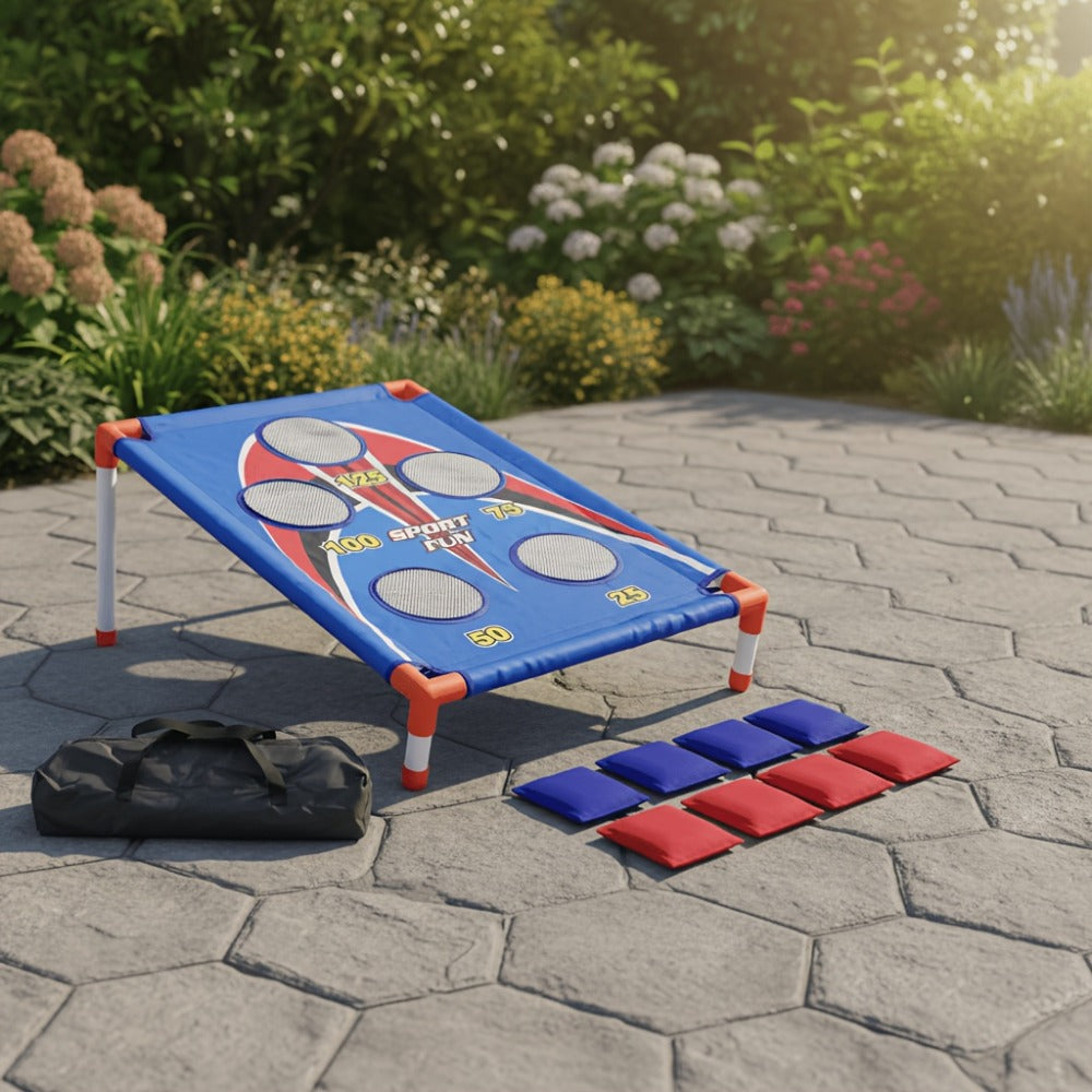 Bean Bag Toss Game Set – 5-Hole Scoring Board, 8 Bean Bags & Carry Bag | Outdoor Indoor Fun for Kids & Adults | Camping Parties Beach Backyard | Birthday Halloween Christmas Gift