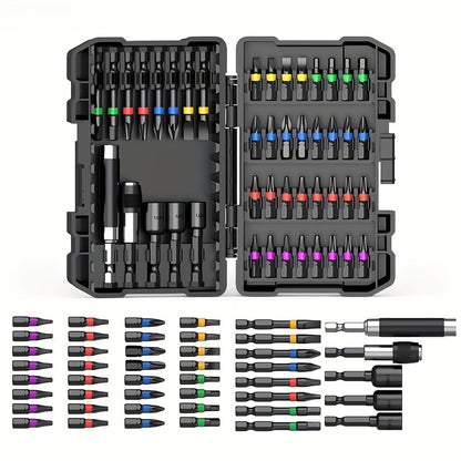 Impact Screwdriver Bit Set 45-Piece – Heavy-Duty Torx, Phillips, Flat & Square Bits with Storage Box, Compatible with Impact Drivers for Automotive, Home Repair & DIY Projects
