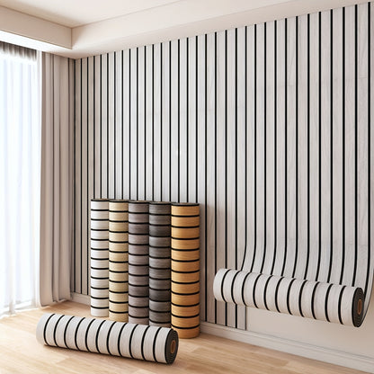 3D Wood Grain Wall Panels Self-Adhesive Peel and Stick Soundproof Grid Board Thick Matte Finish Wallpaper for Walls Ceilings Curved Surfaces Home Decor Easy Install