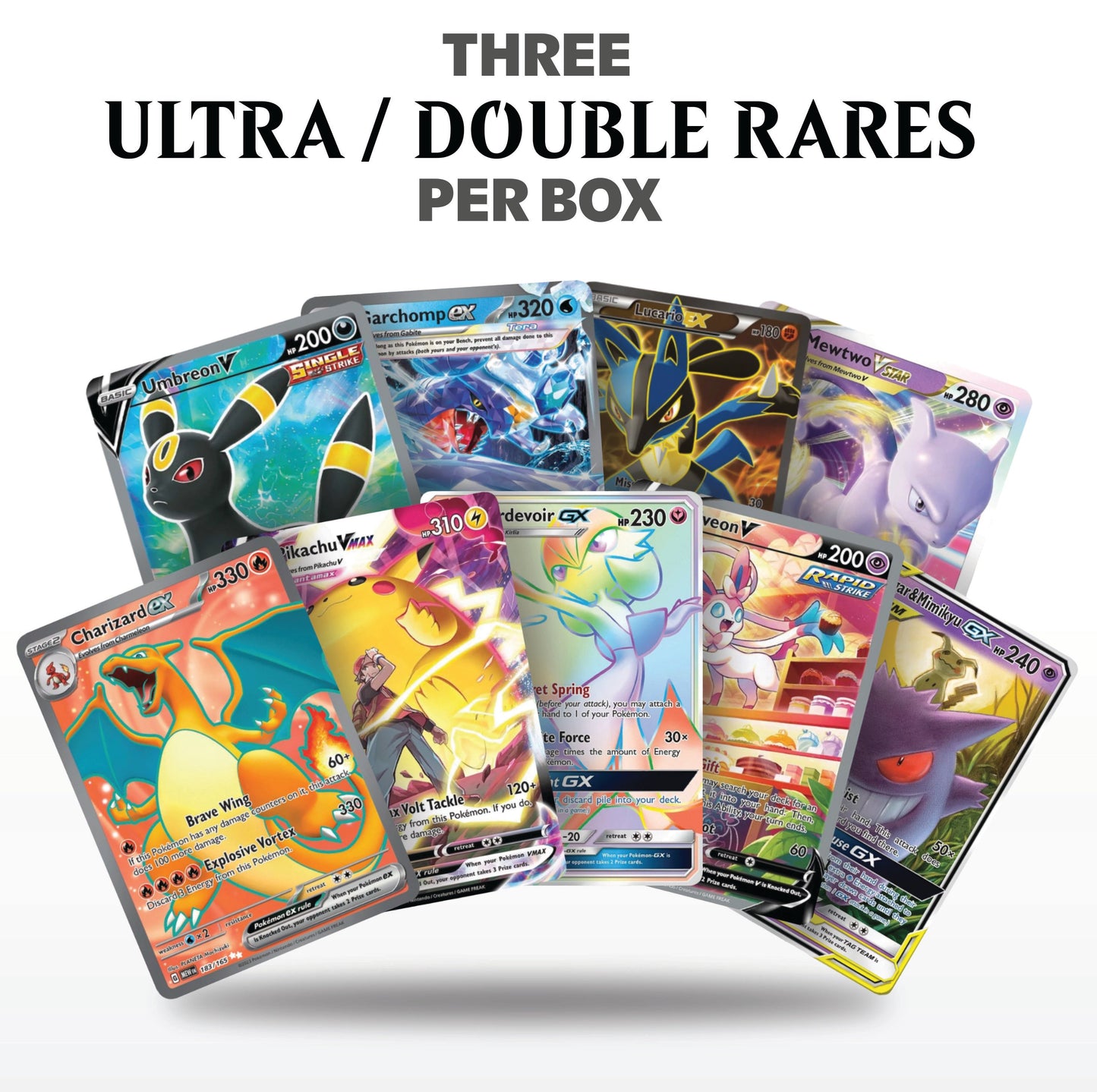 100+ Pokémon Cards Triple Power Bundle – 3 Guaranteed Ultra Rare (EX/GX/V/VMAX/VSTAR) + 10 Holos + TCG Empire Storage Box | Authentic Collection Gift for Kids & Collectors