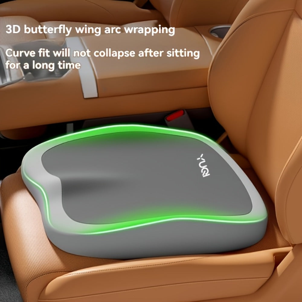 Memory Foam Seat Cushion with Adjustable Hip & Lumbar Support, Ergonomic Car Seat Pad for Long-Distance Driving, Office Chair & Home Use, Portable Polyester Knit Cover, Random Color
