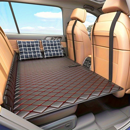 Thickened Faux Leather Car Mattress, Foldable Universal Sleeping Pad for Back Seat, Non-Inflatable Sedan, Travel Camping Car, Foldable Bed, Afternoon Sleeping Device