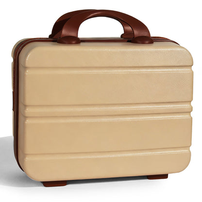 Hard Shell Makeup Travel Case Waterproof Pressure-Proof Portable Cosmetic Suitcase with Elastic Band Luggage Attachment Carry-On Organizer for Women Travel Camping Gym 30x25x15cm