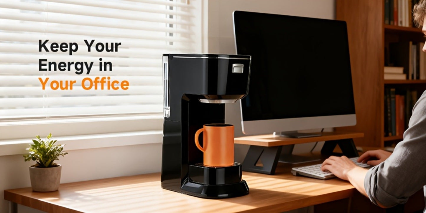 Coffee Maker One-Button Compact Specialty Coffee Machine – Fast Home Brewing, Space-Saving Countertop Design, Barista-Style Results, Available in Black & White