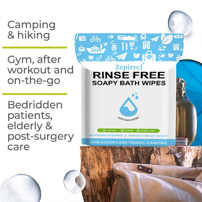 Disposable No-Rinse Soap Towel Sheets for Travel Camping Gym - Portable Foam Bath Towel Sensitive Skin Safe Wet Lather Dry All-In-One Body Wash Towel 25/50/100/250pcs
