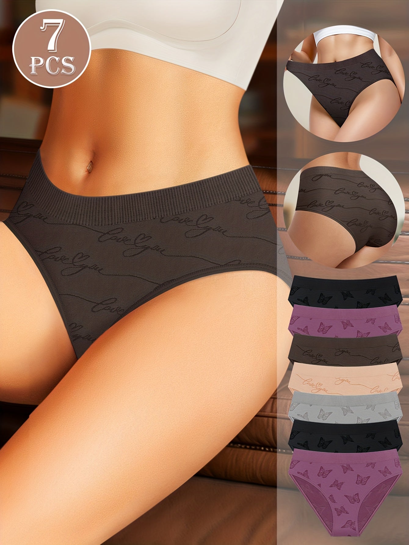 Women's Low-Rise Briefs - Butterfly Print Everyday Comfort