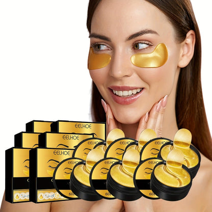 Under Eye Patches 120pcs (2 Boxes) with Hyaluronic Acid, Collagen & Glycerin - Gold Eye Mask for Dark Circles, Puffiness & Fine Lines, Deep Moisturizing Eye Contour Treatment