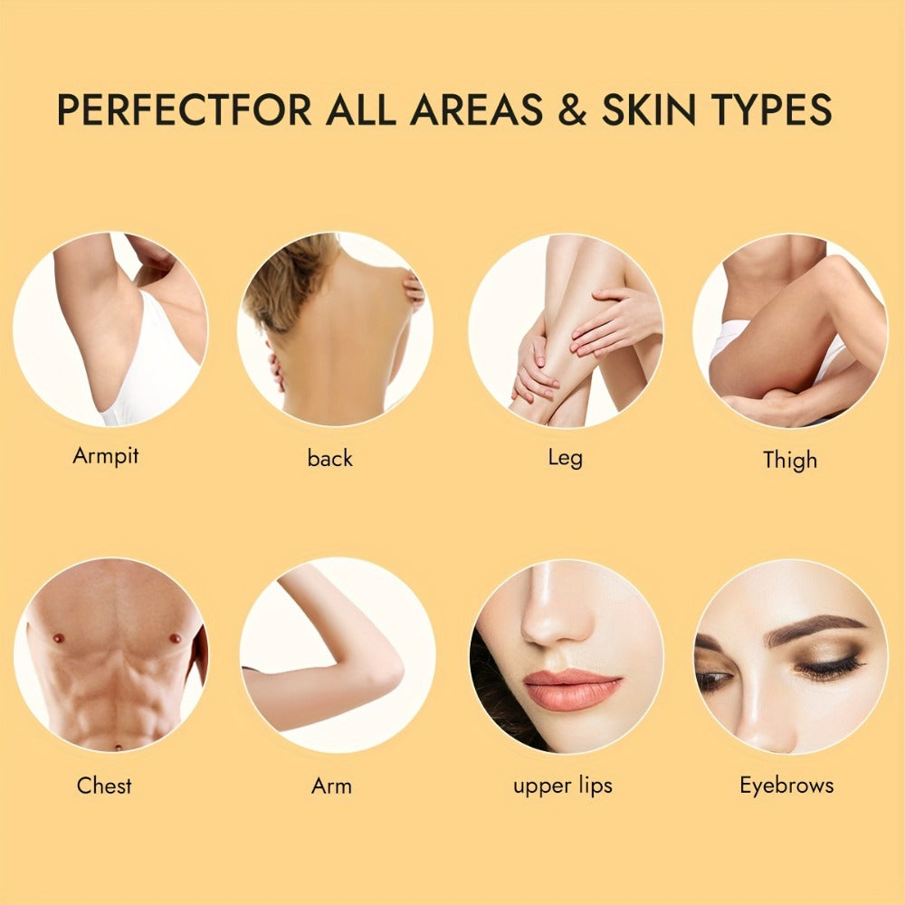 Sugar Wax Hair Removal Kit 300g - Gentle Soft Wax with Strips & Sticks for Body Hair Removal, Lemon or Activated Carbon Formula, Residue-Free At-Home Waxing for Women