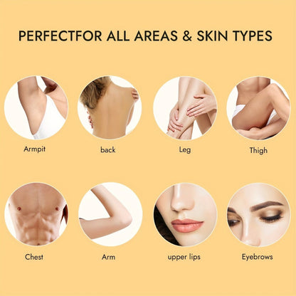 Sugar Wax Hair Removal Kit 300g - Gentle Soft Wax with Strips & Sticks for Body Hair Removal, Lemon or Activated Carbon Formula, Residue-Free At-Home Waxing for Women