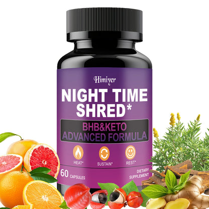 Night Time Fat Burner for Women — Shred Mask Capsules with Caffeine, Goji Berries & Dandelion Root | Overnight Metabolism, Sleep Support & Antioxidant Defense | Women's Weight Loss Supplement | 1 or 3 Pack