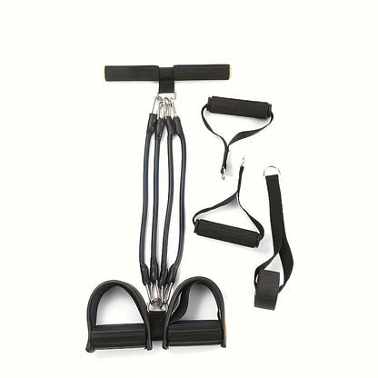 Resistance Band Foot Pedal Puller – TPE Stackable Exercise Bands for Sit-Ups, Leg & Ab Workouts, Adjustable Strap, 50 / 100 / 150 lb Options, Home Gym Strength Training for Men & Women, Black