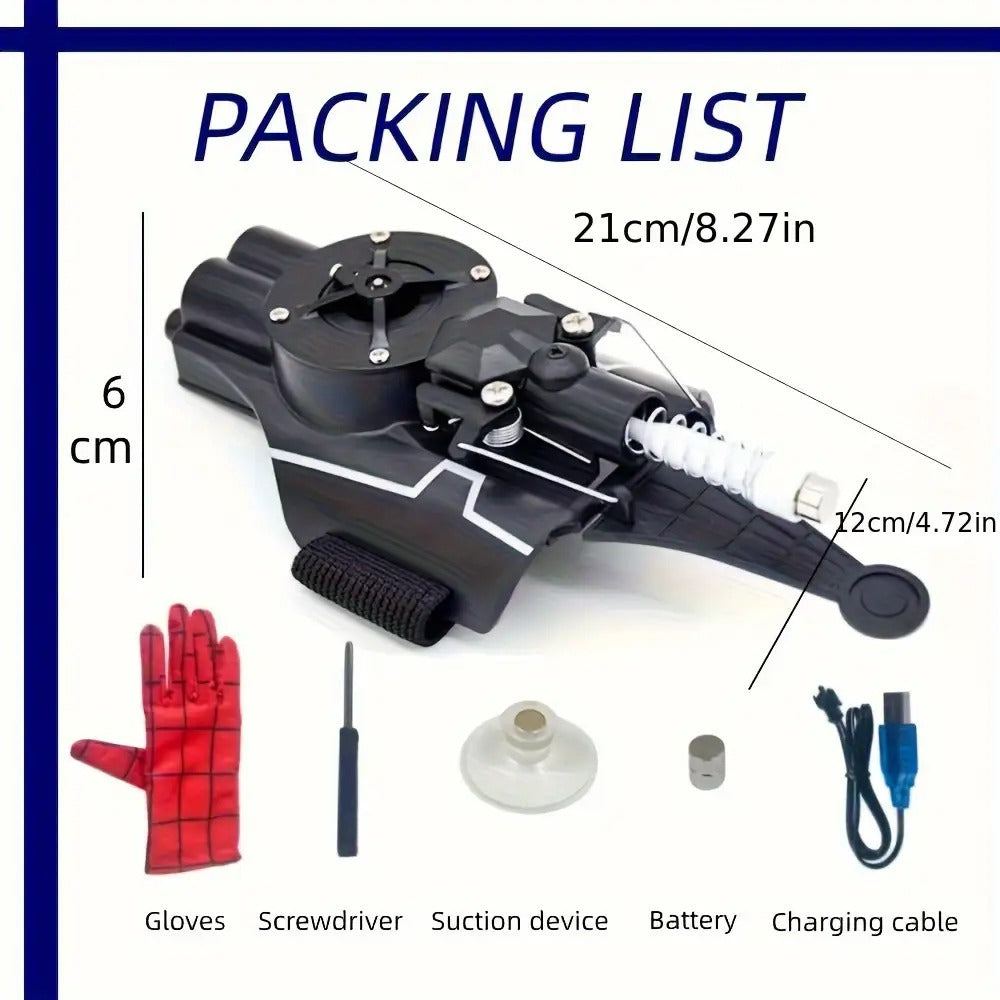 Spider Web Shooter Wrist Toy for Kids - 8ft Realistic Web Launcher with Suction Cup, String Gloves & Launcher, Superhero Role Play Cosplay Toy, Birthday Gift for Boys