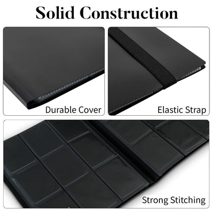Trading Card Binder 9-Pocket 7 or 10 Pack – Holds 360 Cards Each, Fits Pokemon PTCG Baseball Football Basketball K-Pop Photocards, Card Collector Album Bundle