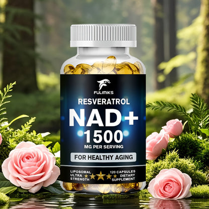NAD+ Supplement with Nicotinamide Riboside & Resveratrol — Cellular Energy, Healthy Aging, Brain Health & DNA Repair Support, 120 Capsules for Women & Men