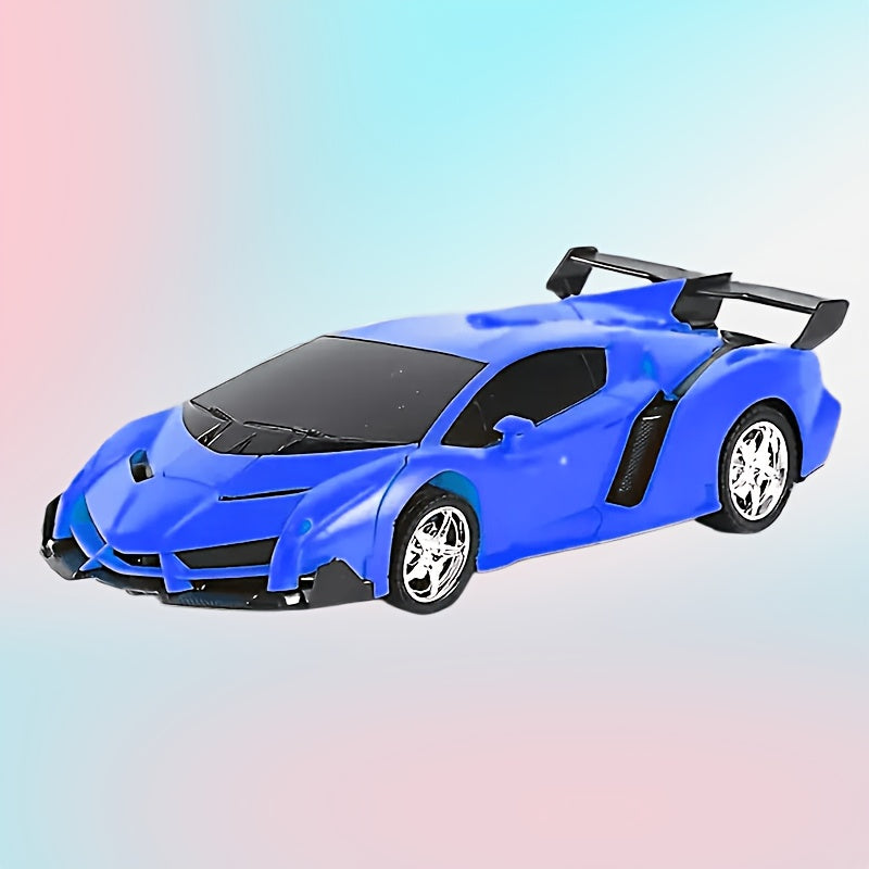 RC Transform Robot Car 1:18 Scale One-Button Deformation – Long Range Remote Control with LED Headlights & 360° Drift Stunt, Cool Birthday Christmas Easter Gift for Boys Girls Ages 3+