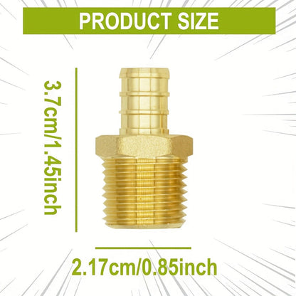 Brass PEX Crimp Adapters 20pcs - 10pcs 1/2" PEX x 1/2" Male NPT & 10pcs 1/2" PEX x 1/2" Female NPT Threaded Adapter, Crimp Fittings for PEX Pipe Plumbing Connections